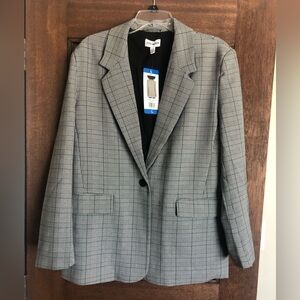 Steve Madden Gray Plaid Blazer